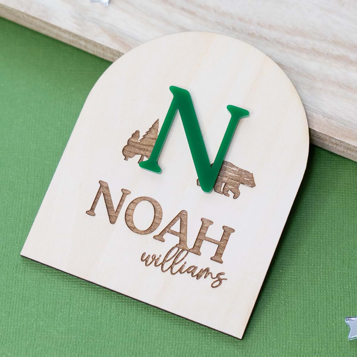 SugoiDesign Personalized 3D Newborn Baby Name Announcement Sign (photo 3)