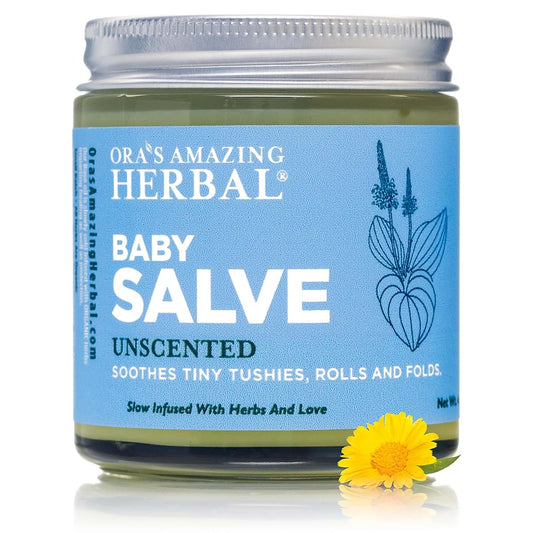 Ora's Amazing Herbal Baby Salve Fragrance Free Plant Based Ointment 4 Oz