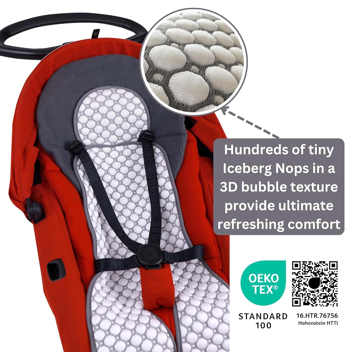 Little Dedi Iceberg Car Seat Liner - 4D Iceberg Fabric, Quick-Dry, Universal Fit, Oeko-Tex Certified, Refreshing (photo 3)