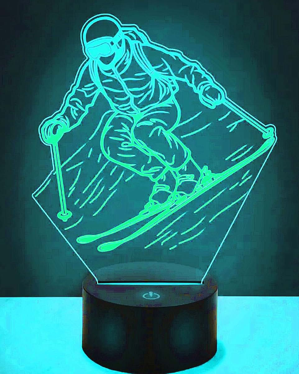 Jinnwell 3D Skiing Illusion Night Light With 7 Color Changing Modes (photo 2)