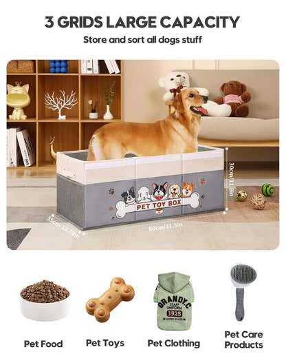 Garlloupath Dustproof Dog Toy Box With Transparent Lids And 3 Grids (photo 4)