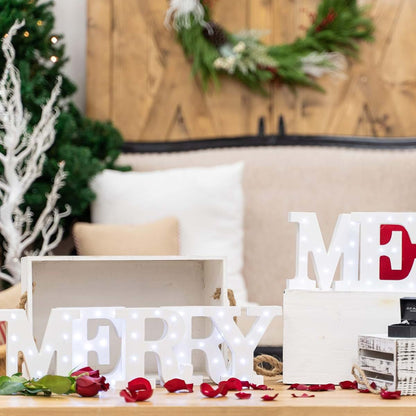 Stumps Wooden Vintage LED Marquee Letter M