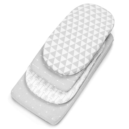 BaeBae Goods Bassinet Fitted Sheets 4-Pack Jersey Knit (photo 4)
