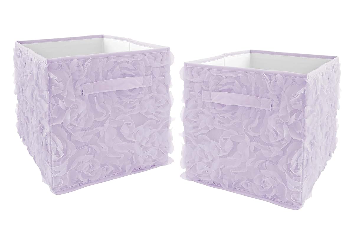Sweet Jojo Designs Floral Fabric Storage Bins for Toys and Playroom Organization