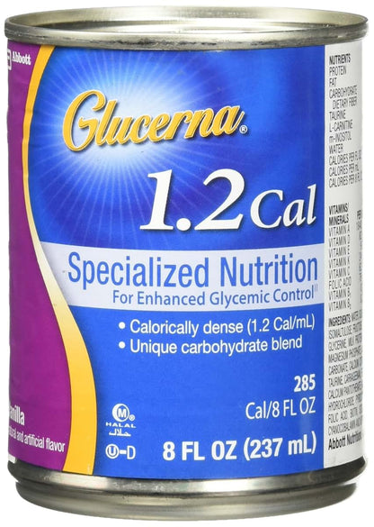 Glucerna 1.2 Cal Specialized Nutrition Drink, Vanilla, 24 Pack of 8 Oz Cans