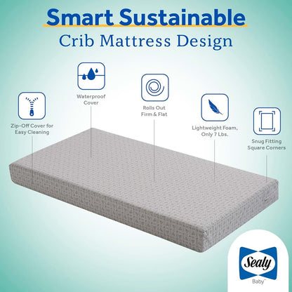 Sealy Butterfly 2-Stage Foam Baby Crib Mattress