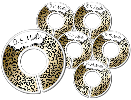 CarrieDee Handcrafted Baby Closet Dividers, Safari Cheetah Print Set Of 6