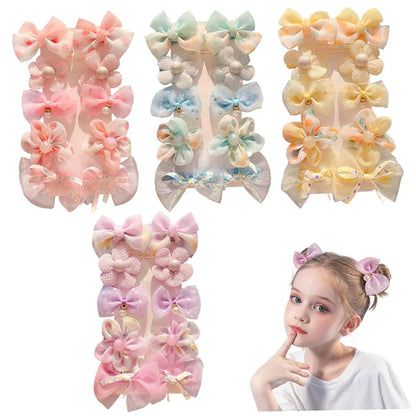 AZIDWERYQ Baby Girl Hair Clips - 40 Pcs Pearl Bead Flower Bows in 4 Colors (photo 2)