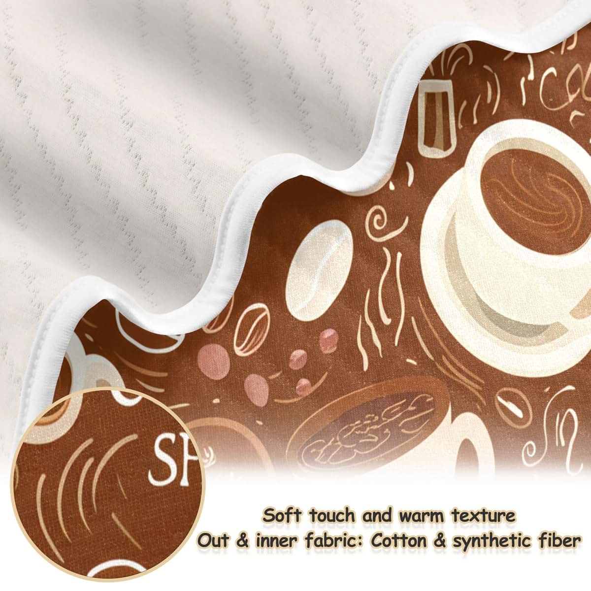Burbuja Coffee Cups Baby Blanket 30x40 in