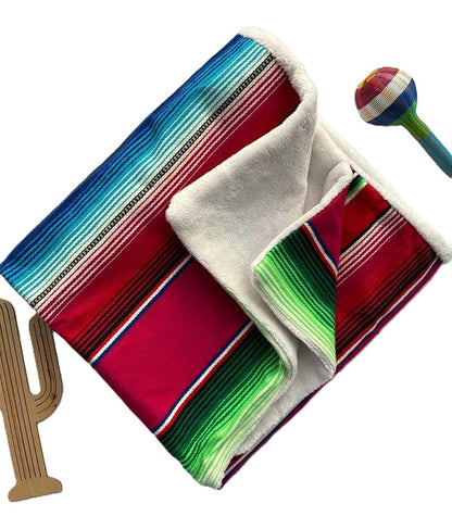 Bebe Trapoz Mexican Sarape Baby Blanket With Sherpa-Style Backing (photo 2)
