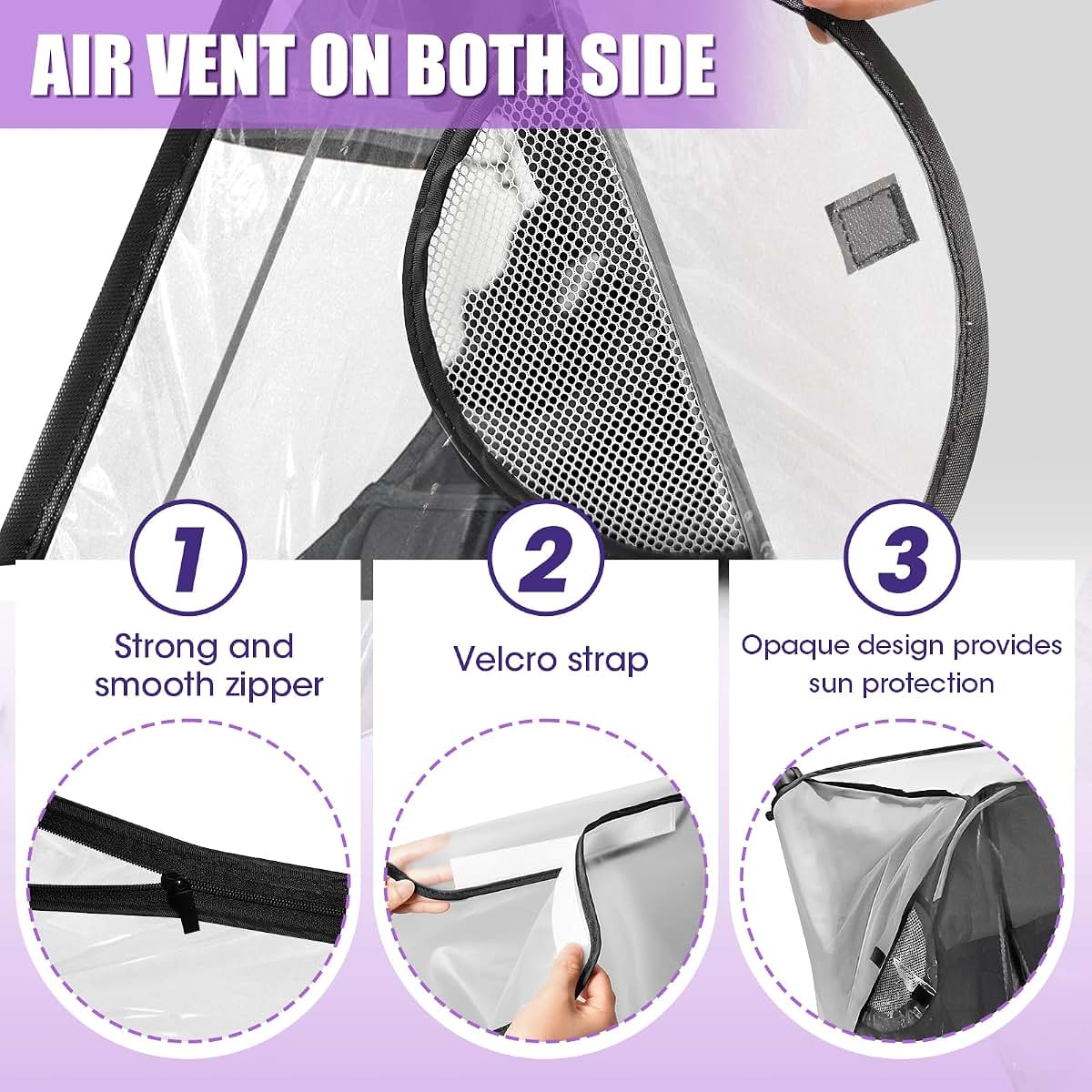 Salcod Stroller Rain Cover for BOB Gear Duallie, Clear
