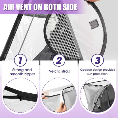 Salcod Stroller Rain Cover for BOB Gear Duallie, Clear