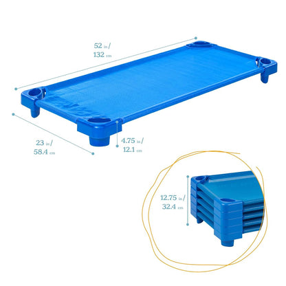 ECR4Kids Stackable Kiddie Cot, 5-Pack Standard Size Blue (photo 2)