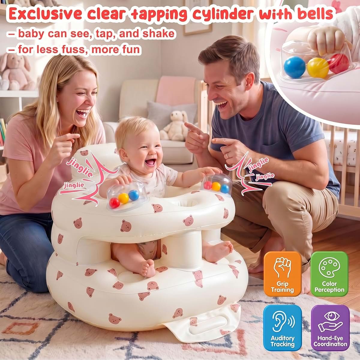 Lmpieok Upgraded V4.0 Inflatable Baby Seat for Sitting Support and Play