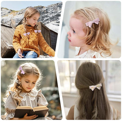 LMYMHMLM 20pcs Small Red & Pink Hair Bows for Girls with Alligator Clips