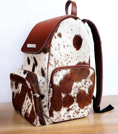 SLEEK SKINS Personalised Cowhide Diaper Bag Custom Name Cow Print Western Backpack (photo 2)