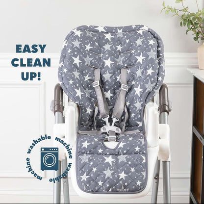High Chair Pad & Cover for Baby | Machine Washable Cushion for 3-5 Point Harness Chairs