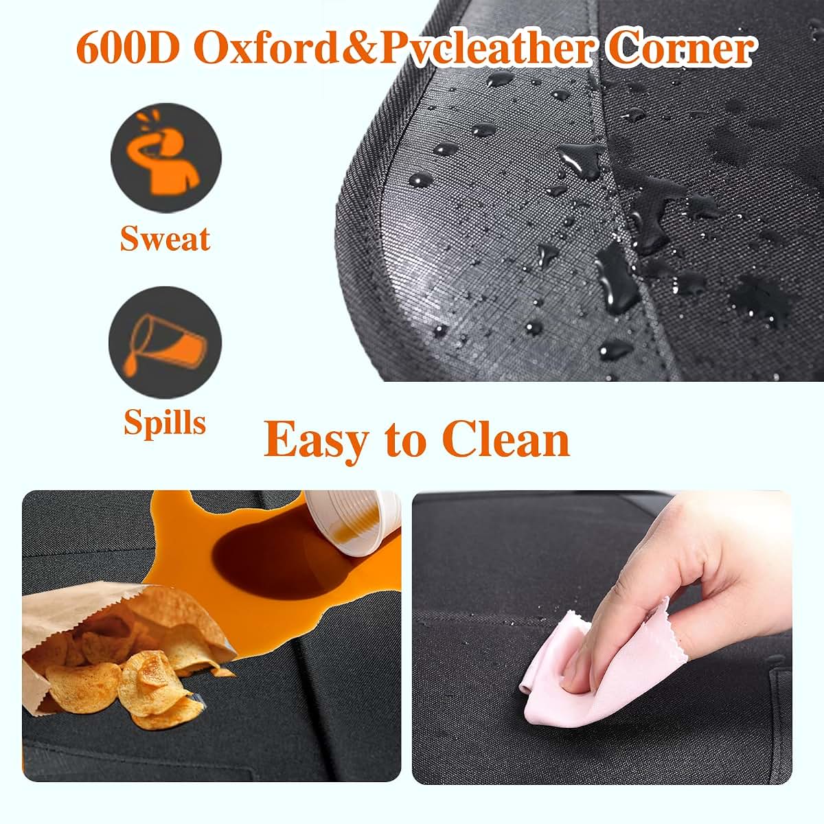 Gowhalle Car Seat Protector With Storage Pockets And Non-Slip Backing