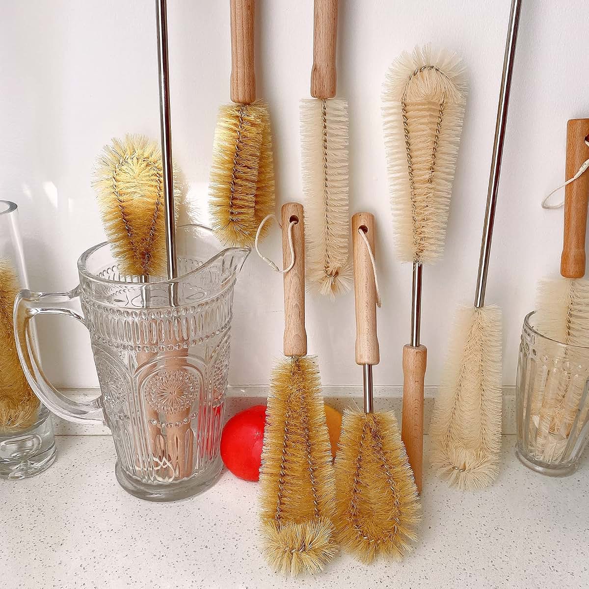 Uptaly 12 Inch Bottle Brush With Beech Wood Handle