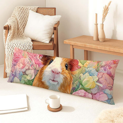 BabyOneStop Guinea Pig Floral Velvet Body Pillow Cover