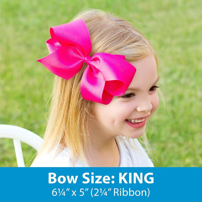 Wee Ones Heart Print Grosgrain Hair Bow with No-Slip Clip