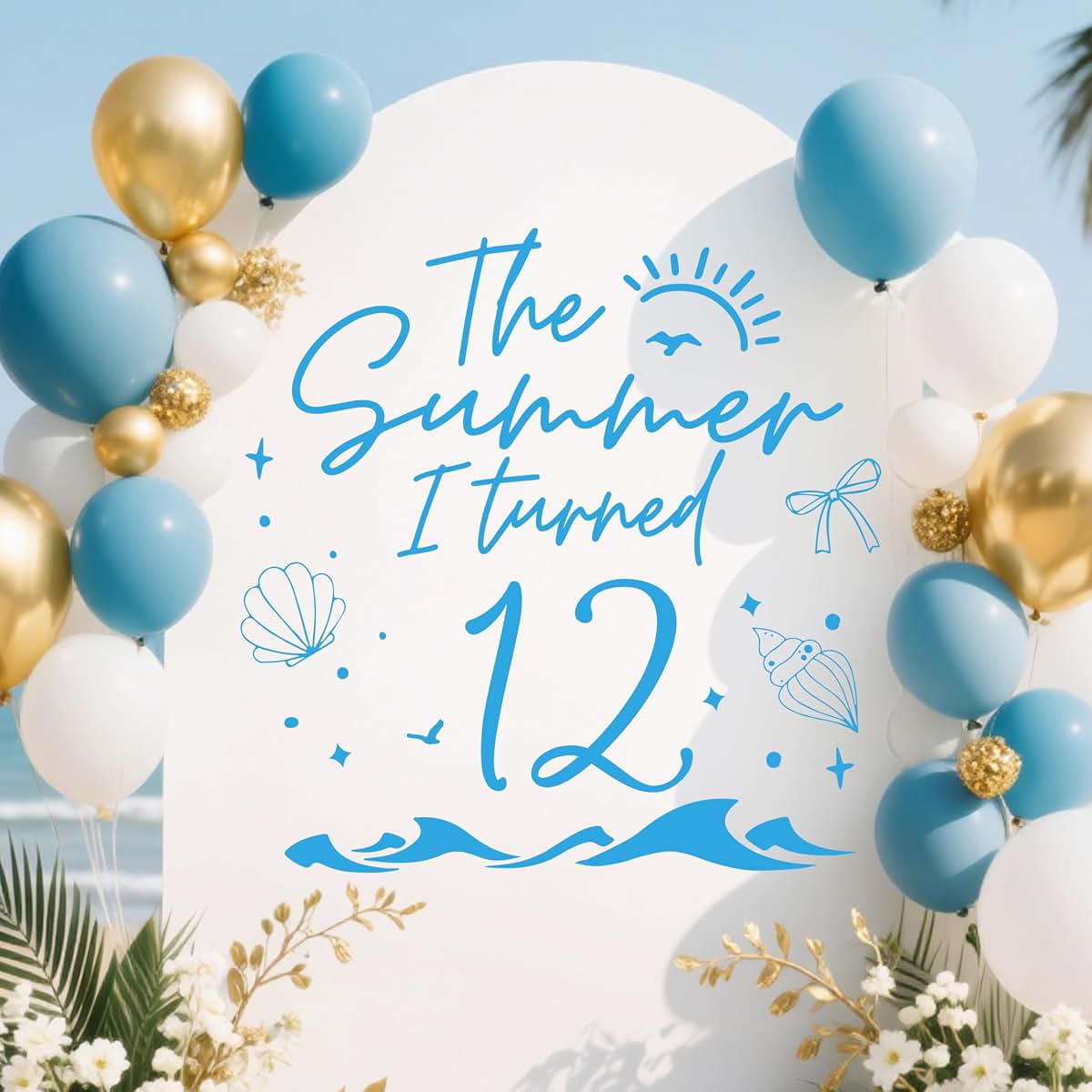 Sjcysrilla "The Summer I Turned 12" Glitter Wall Decal for Party Backdrop Decor