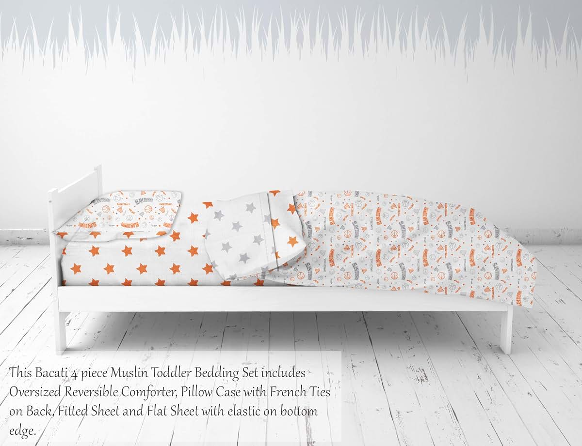 Bacati Muslin 4 Piece Toddler Bedding Set (photo 4)