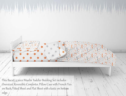 Bacati Muslin 4 Piece Toddler Bedding Set (photo 4)