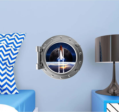 Stickit Graphix Space Shuttle Porthole Wall Decal 12 Inch Round (photo 2)