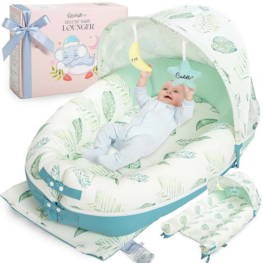 JollyBoo Deluxe Infant Support Cushion 0-24 Months - 70% Rayon Derived from Bamboo 30% Cotton Machine-Washable Cover