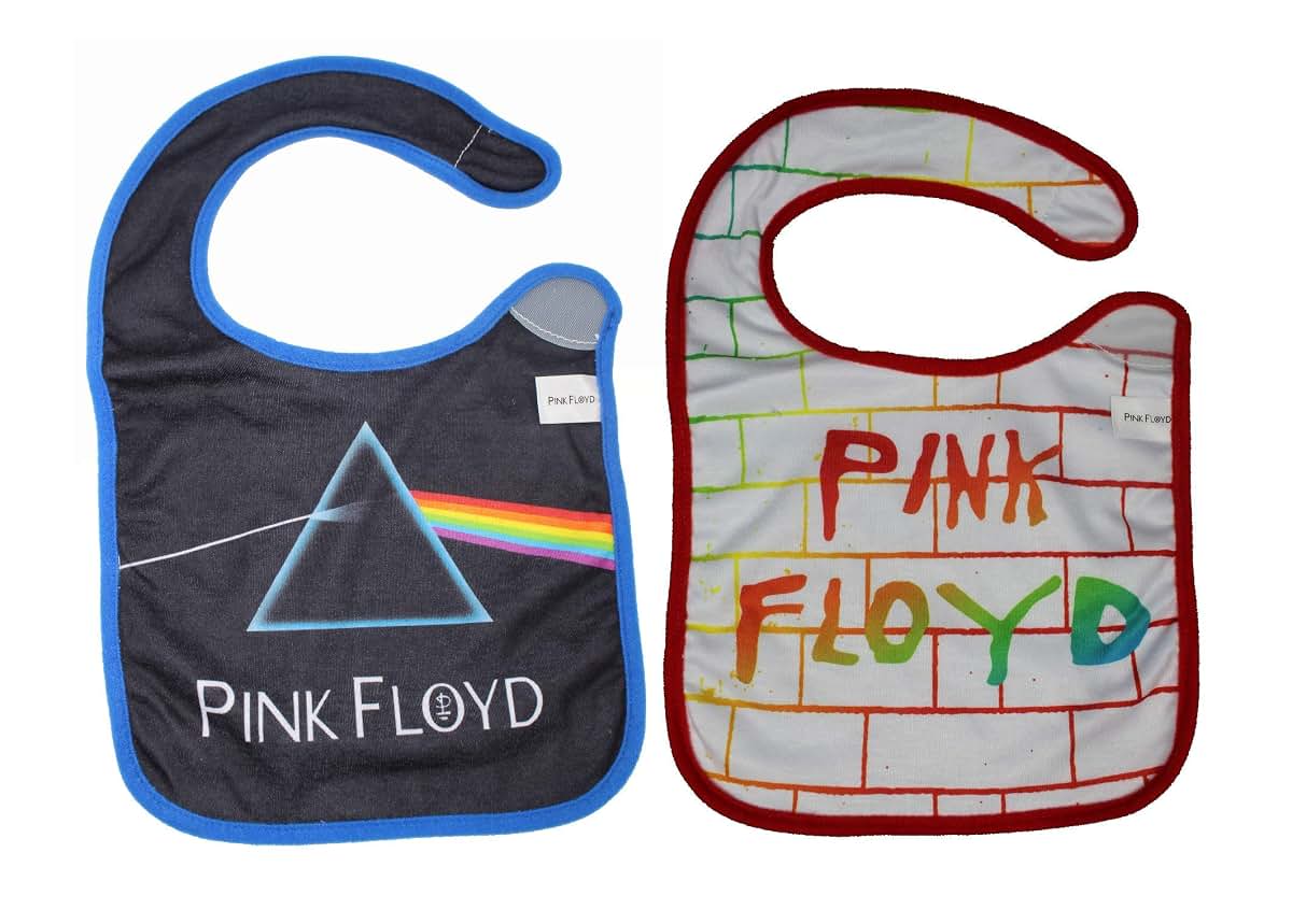 Daphyls Pink Floyd Dark Side of the Moon and The Wall Baby Bib 2-Pack