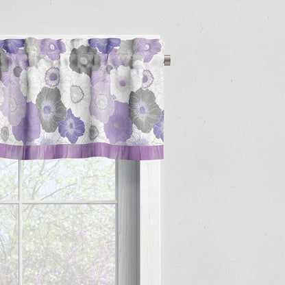 Bacati - Rod Pocket Window Valance Watercolors Purple Gray (photo 2)