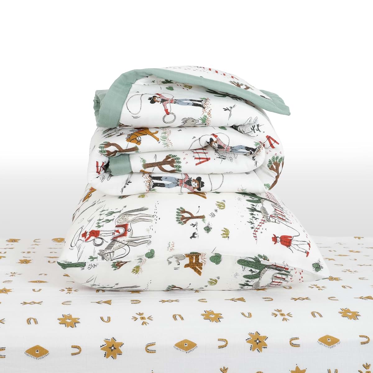Little Unicorn Cow Poke Toddler Bedding Set