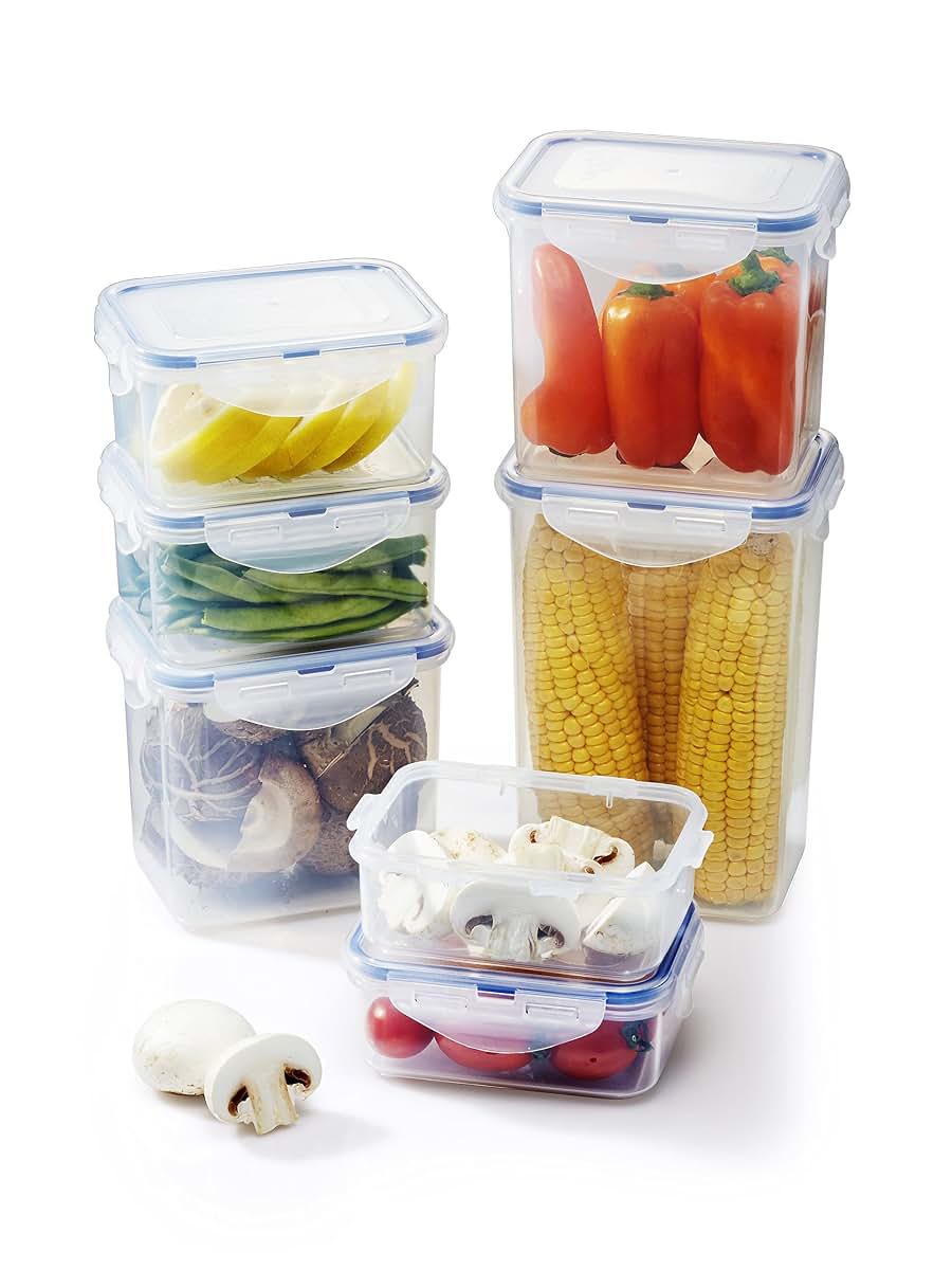 BabyOneStop Lock & Lock Airtight Rectangular Tall Food Storage Containers, Pack Of 3