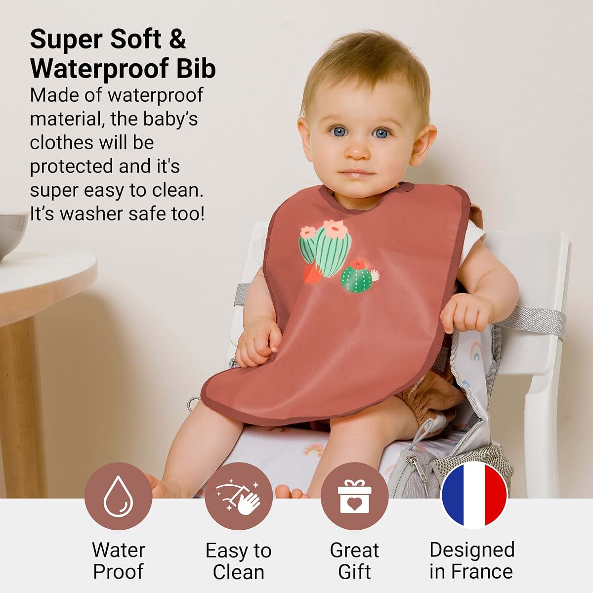 BabyToLove Cactus Garden Bib Set of 2 with Hook and Loop Closure (photo 2)