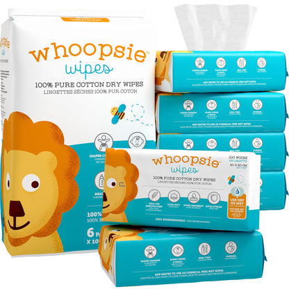 Whoopsie Wipes Pure Cotton Dry Wipes