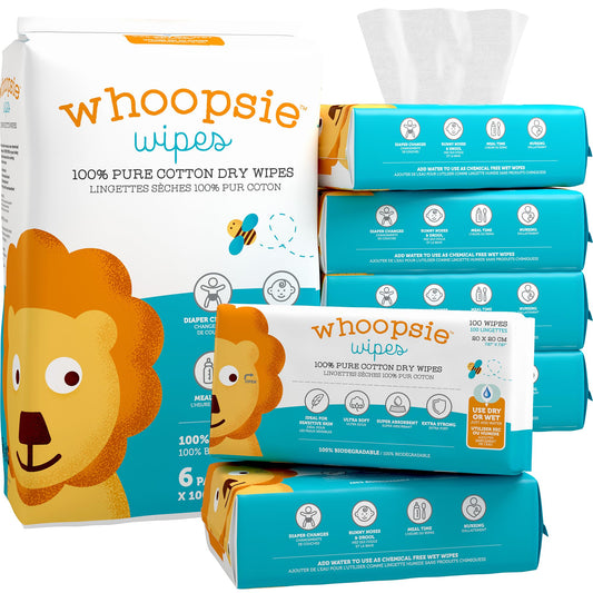 Whoopsie Wipes Pure Cotton Dry Wipes
