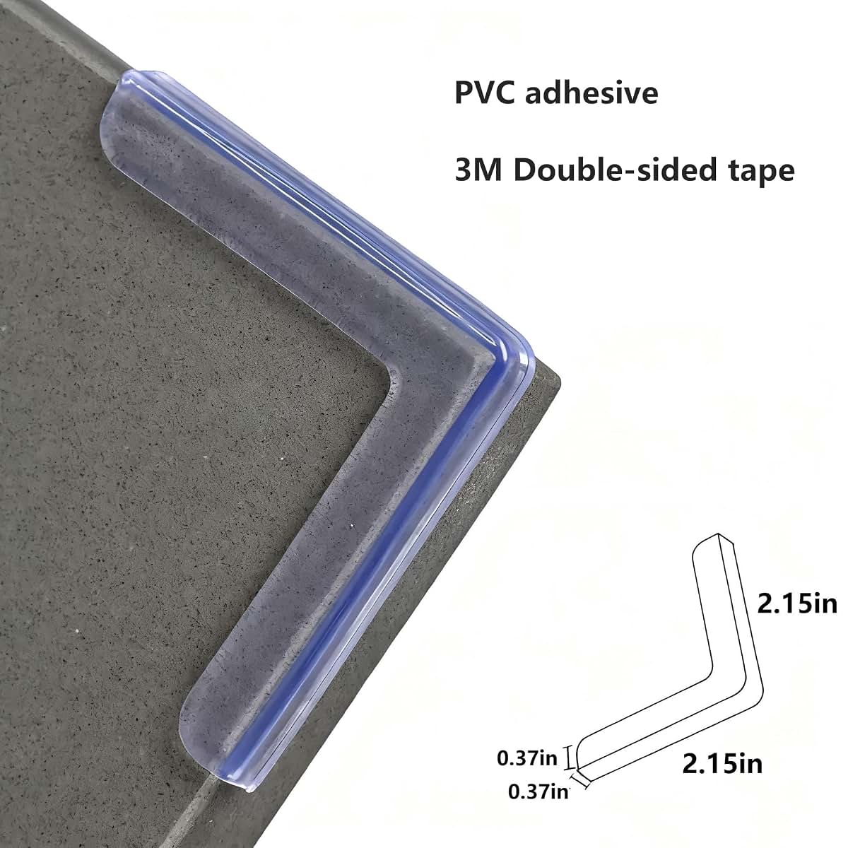 MPMR Clear PVC Corner Guards, L-Shaped Protective Bumpers (photo 2)