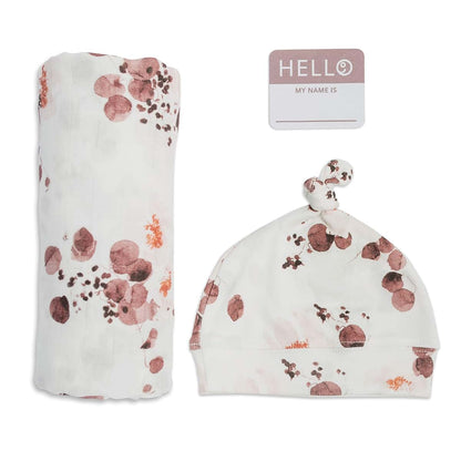 Lulujo Birth Announcement Hat And Swaddle Set
