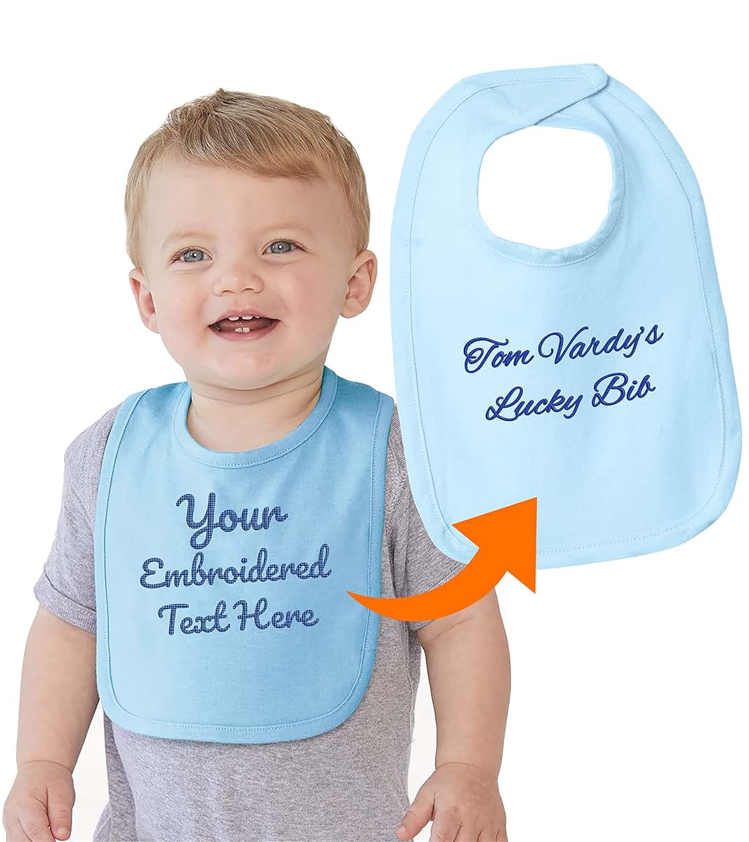 Printualist Personalized Baby Bib With Embroidered Text (photo 2)