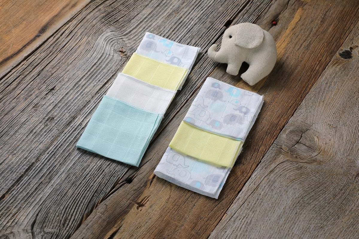 Deyzi Cotton Muslin Washcloths, 7-Pack Reusable Baby Wipes (photo 4)