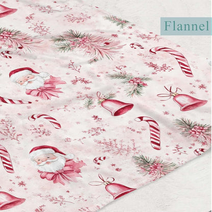 Wicbfdfv Pink Christmas Santa Pine Trees Baby Blanket (photo 3)