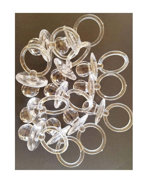 RBN 2.5 IN. Pacifier Baby Shower Crystal 3D Diamond Cut Prism Acrylic Bridal Wedding Birthday Party Favor Gift Table