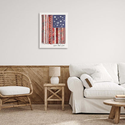 Stupell Industries Land That I Love Macramé American Flag Canvas Wall Art
