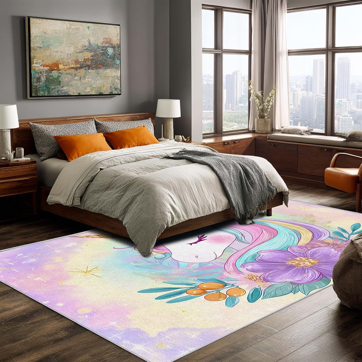 Blikvnar Cute Unicorn Entryway Rug 2x3, Room Accessories