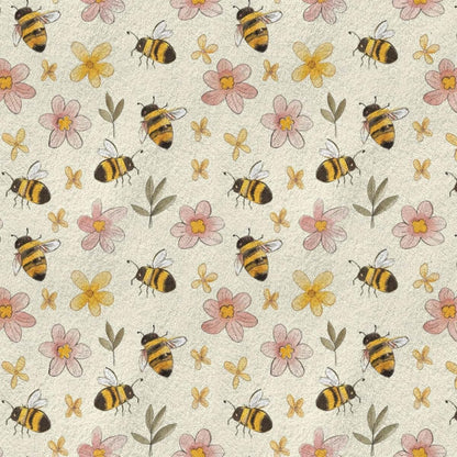 KuphiL Watercolor Bee Nursery Baby Throw Blanket, Floral Swaddle Receiving Blanket