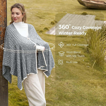 Momcozy Wool-Blend Nursing Cover and Privacy Poncho for Breastfeeding