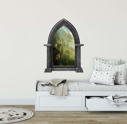 Stickit Graphix Castle Scape Rock Towers 36-Inch Wall Decal Mural