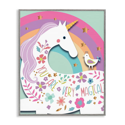 Stupell Industries Magical Unicorn Framed Giclée Print, 11x14 Inch