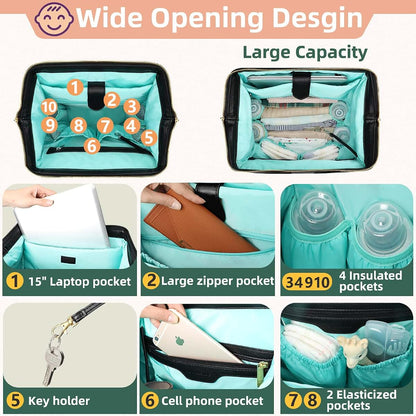Mominside Diaper Bag Backpack | Large Capacity Baby Organizer